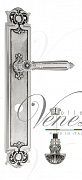 Дверная ручка Venezia "CASTELLO" WC-4 на планке PL97 натуральное серебро + черный
