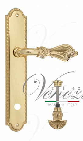 Дверная ручка Venezia "FLORENCE" WC-4 на планке PL98 полированная латунь