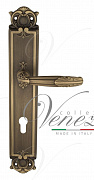 Дверная ручка Venezia "ANGELINA" CYL на планке PL97 матовая бронза