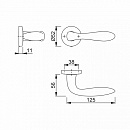 Ручка M1535/19K (Genova) F45-R (матированный/полированный хром-Resista), Schnellstift, А=120-136mm, без нижних розеток, крепление розеток на саморезы