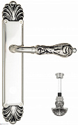 Дверная ручка Venezia "MONTE CRISTO" WC-4 на планке PL87 натуральное серебро + черный