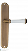 Дверная ручка на планке Fratelli Cattini "GRACIA CERAMICA BIANCO" PL02-BY матовая бронза