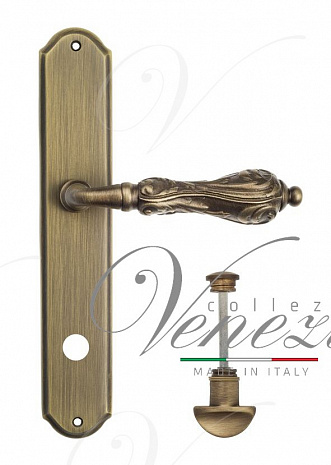 Дверная ручка Venezia "MONTE CRISTO" WC-2 на планке PL02 матовая бронза