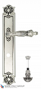 Дверная ручка Venezia "OLIMPO" WC-4 на планке PL97 натуральное серебро + черный