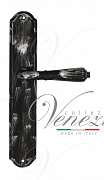 Дверная ручка Venezia ART "VIGNOLE" на планке PL02 черная + серебро