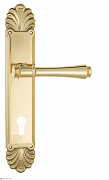 Дверная ручка Venezia "CALLISTO" CYL на планке PL87 полированная латунь