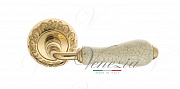 Дверная ручка Venezia "COLOSSEO" белая керамика паутинка D4 полированная латунь