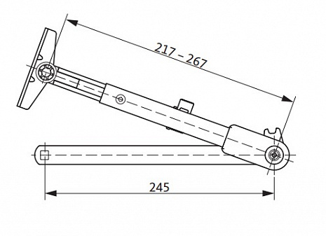 Комплект стандартных рычажных тяг с ФОП для доводчиков G-U OTS 210/OTS 430, цвет - серебро