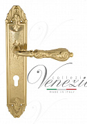 Дверная ручка Venezia "MONTE CRISTO" CYL на планке PL90 полированная латунь
