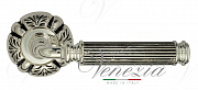 Дверная ручка Venezia "MOSCA" D5 натуральное серебро + черный