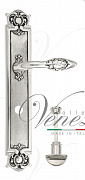 Дверная ручка Venezia "CASANOVA" WC-2 на планке PL97 натуральное серебро + черный