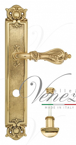Дверная ручка Venezia "FLORENCE" WC-2 на планке PL97 полированная латунь
