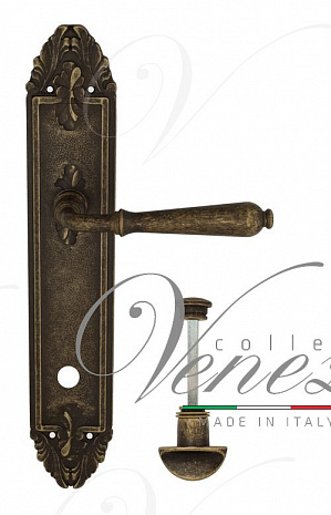 Дверная ручка Venezia "CLASSIC" WC-2 на планке PL90 античная бронза