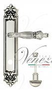 Дверная ручка Venezia "OLIMPO" WC-2 на планке PL96 натуральное серебро + черный