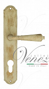 Дверная ручка Venezia ART "VIGNOLE" CYL на планке PL02 слоновая кость + золото