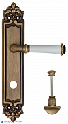 Дверная ручка на планке Fratelli Cattini "GRACIA CERAMICA BIANCO" WC-2 PL96-BY матовая бронза