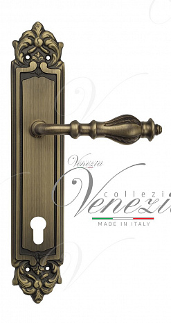 Дверная ручка Venezia "GIFESTION" CYL на планке PL96 матовая бронза