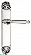 Дверная ручка Venezia "PELLESTRINA" на планке PL87 натуральное серебро + черный