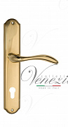 Дверная ручка Venezia "ALESSANDRA" CYL на планке PL02 полированная латунь