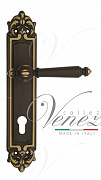 Дверная ручка Venezia "PELLESTRINA" CYL на планке PL96 темная бронза