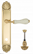 Дверная ручка Venezia "COLOSSEO" белая керамика паутинка WC-4 на планке PL87 полированная латунь