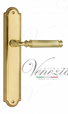 Дверная ручка Venezia "MOSCA" на планке PL98 полированная латунь