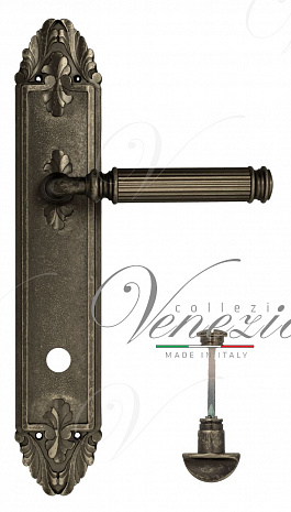 Дверная ручка Venezia "MOSCA" WC-2 на планке PL90 античное серебро