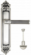 Дверная ручка Venezia "IMPERO" WC-2 на планке PL96 натуральное серебро + черный