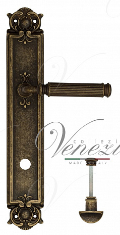 Дверная ручка Venezia "MOSCA" WC-2 на планке PL97 античная бронза