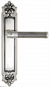 Дверная ручка Venezia "IMPERO" CYL на планке PL96 натуральное серебро + черный