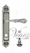 Дверная ручка Venezia "MONTE CRISTO" WC-4 на планке PL96 натуральное серебро + черный