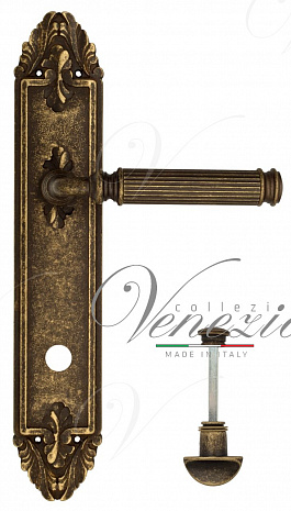 Дверная ручка Venezia "MOSCA" WC-2 на планке PL90 античная бронза