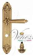 Дверная ручка Venezia "CASTELLO" WC-4 на планке PL90 французское золото + коричневый