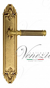 Дверная ручка Venezia "MOSCA" на планке PL90 французское золото + коричневый