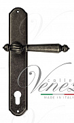 Дверная ручка Venezia "PELLESTRINA" CYL на планке PL02 античное серебро