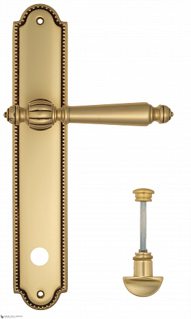 Дверная ручка Venezia "PELLESTRINA" WC-2 на планке PL98 французское золото + коричневый