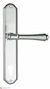 Дверная ручка Venezia "CALLISTO" CYL на планке PL02 матовый хром / полированный хром