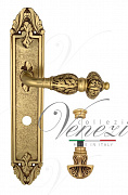 Дверная ручка Venezia "LUCRECIA" WC-4 на планке PL90 французское золото + коричневый