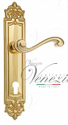 Дверная ручка Venezia "VIVALDI" CYL на планке PL96 полированная латунь