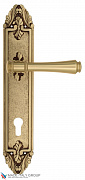 Дверная ручка Venezia "CALLISTO" CYL на планке PL90 французское золото + коричневый