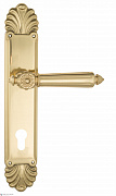 Дверная ручка Venezia "CASTELLO" CYL на планке PL87 полированная латунь