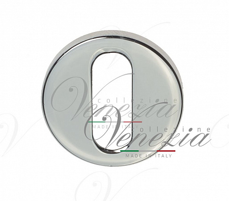 Накладка дверная круглая под ключ буратино Venezia Unique KEY-30 (серия SLIM) полированный хром 2 шт