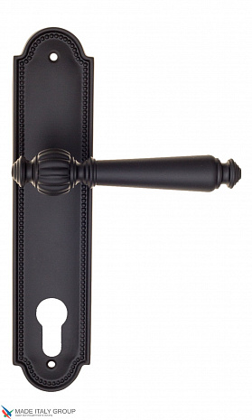Дверная ручка на планке Fratelli Cattini "MARANI" CYL PL248-NM матовый черный