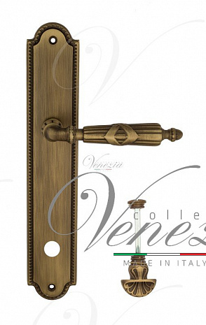 Дверная ручка Venezia "ANNETA" WC-4 на планке PL98 матовая бронза