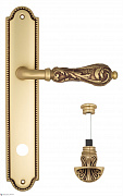 Дверная ручка Venezia "MONTE CRISTO" WC-4 на планке PL98 французское золото + коричневый