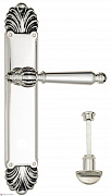 Дверная ручка Venezia "PELLESTRINA" WC-2 на планке PL87 натуральное серебро + черный