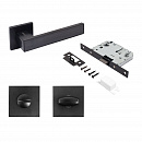 АЛЛЮР АРТ "ЛАНА" BL/BL +L7050S BL+BK-S2 BL(86150/S7050) матовый черный Компл ручка и защ с фикс (20)