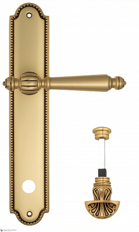 Дверная ручка Venezia "PELLESTRINA" WC-4 на планке PL98 французское золото + коричневый