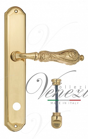 Дверная ручка Venezia "MONTE CRISTO" WC-2 на планке PL02 полированная латунь