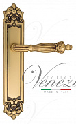 Дверная ручка Venezia "OLIMPO" на планке PL96 французское золото + коричневый